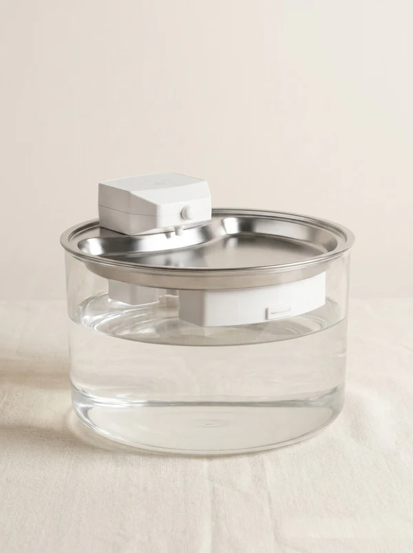 Eyoria wireless cat water fountain with 304 stainless steel tray